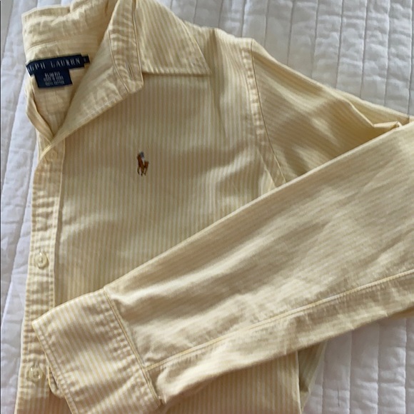 Ralph Lauren Beige Striped Button Down Shirt - Picture 6 of 6
